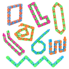 Abodhu wacky tracks 24-links 11inch set for tactile focus and play.