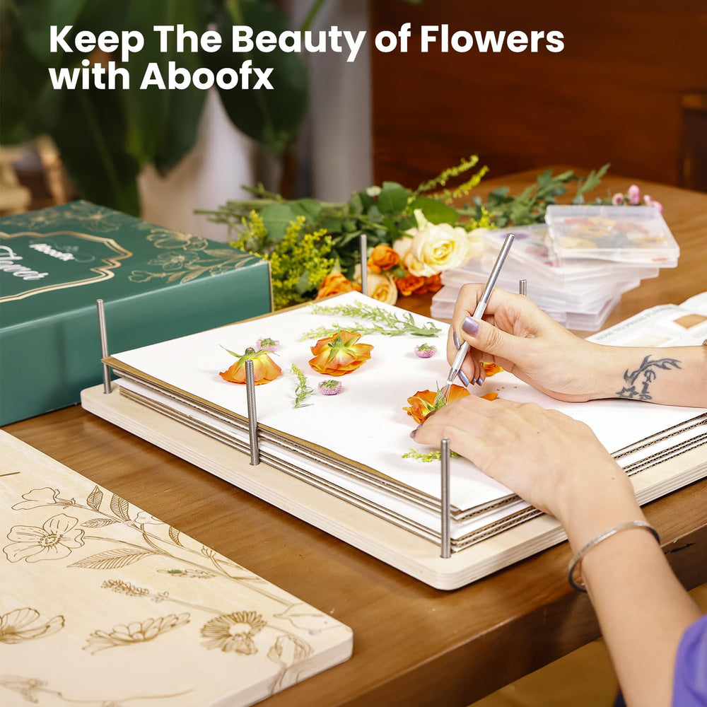 Aboofx airtight drying boxes protect pressed flowers and keep colors vibrant.