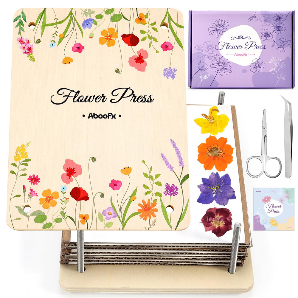 Aboofx Flower Press Kit eight-layer wooden frame ready for blooming preservation