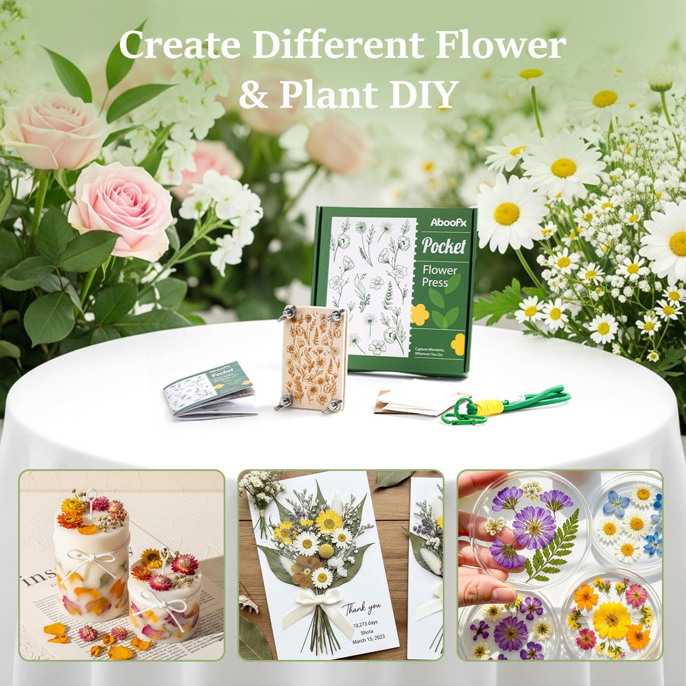 Aboofx press boards layering enables even flattening of petals.