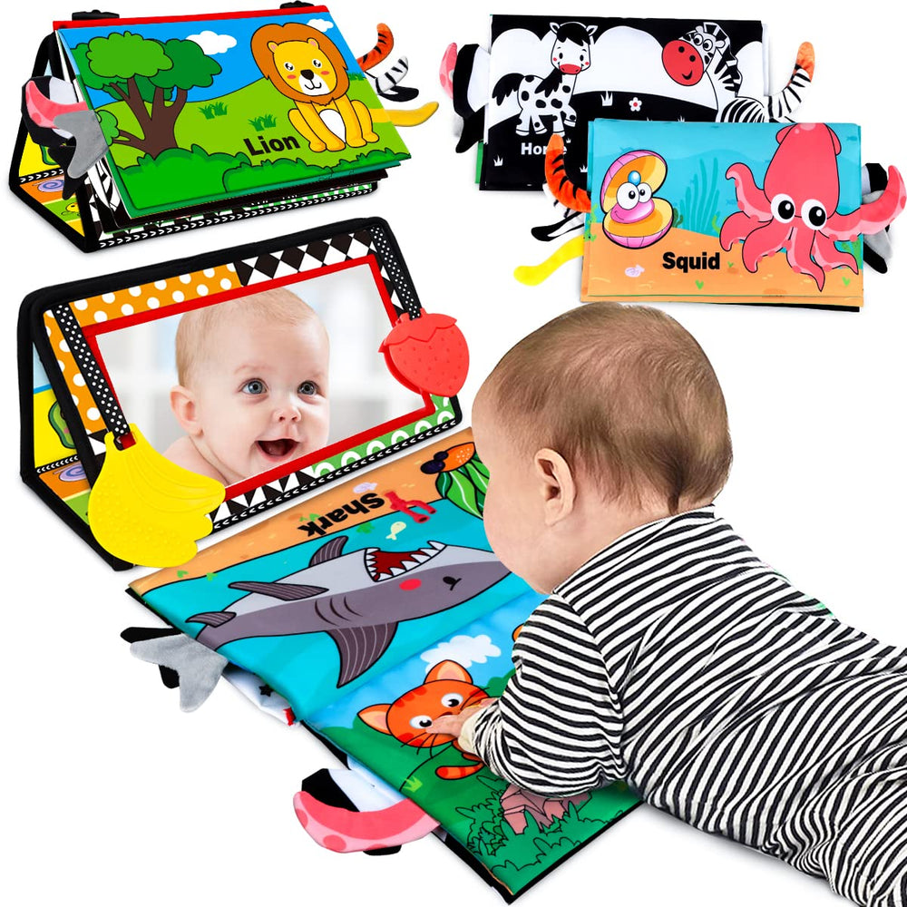 Aboosam baby mirror for tummy time with high-contrast visuals.