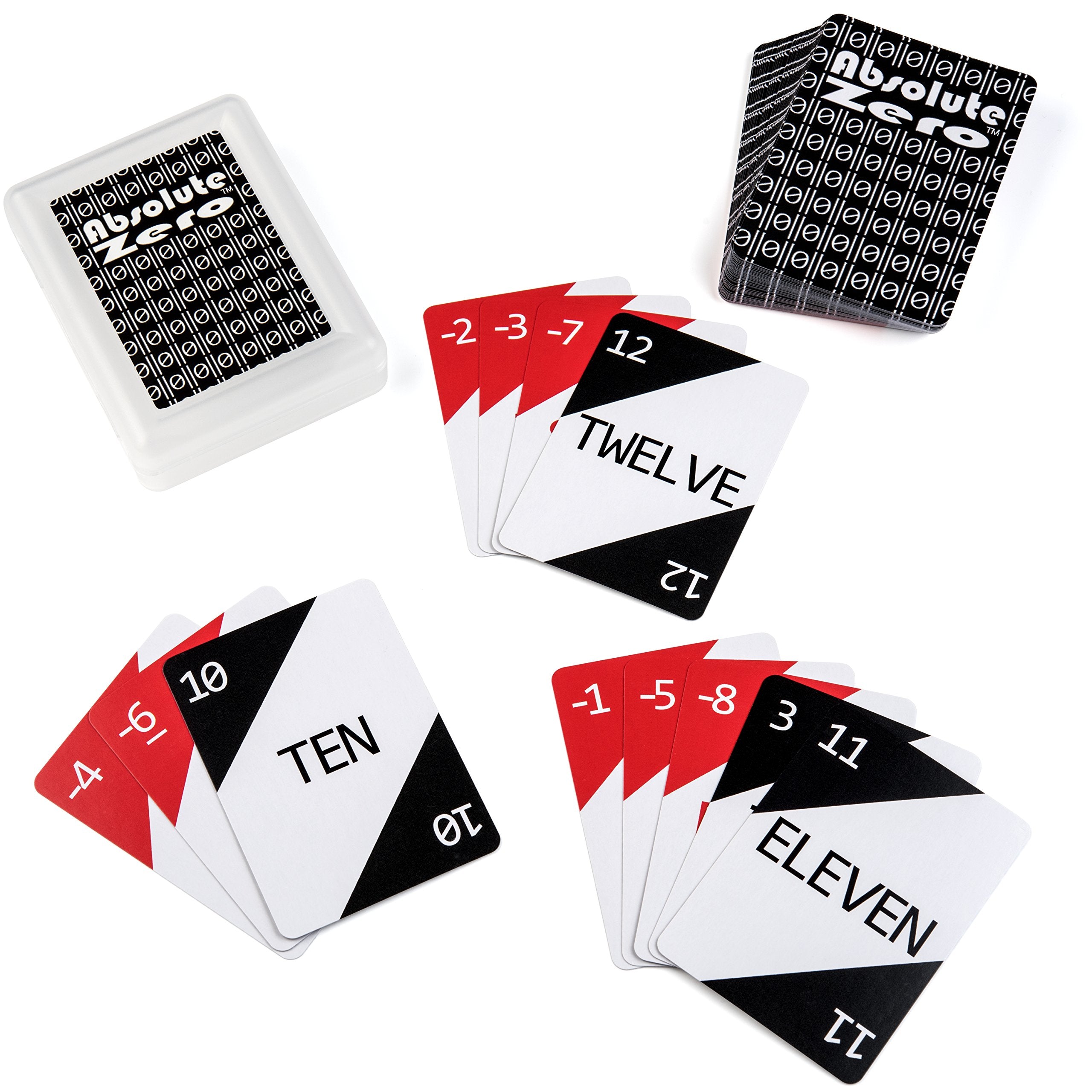 Absolute Zero Math Card Game box front showing colorful packaging for home use.