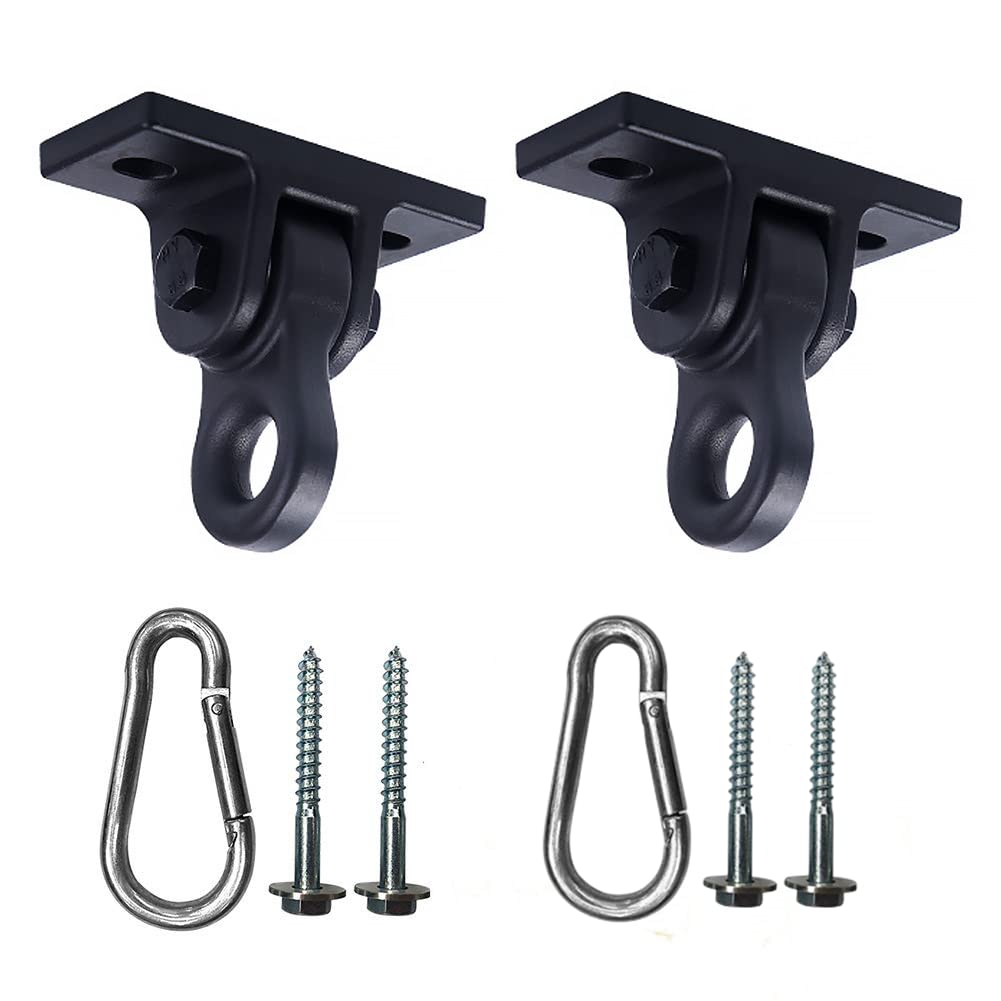 ABUSA heavy-duty swing hangers with side profile showing rugged rust resistance for outdoor setups.