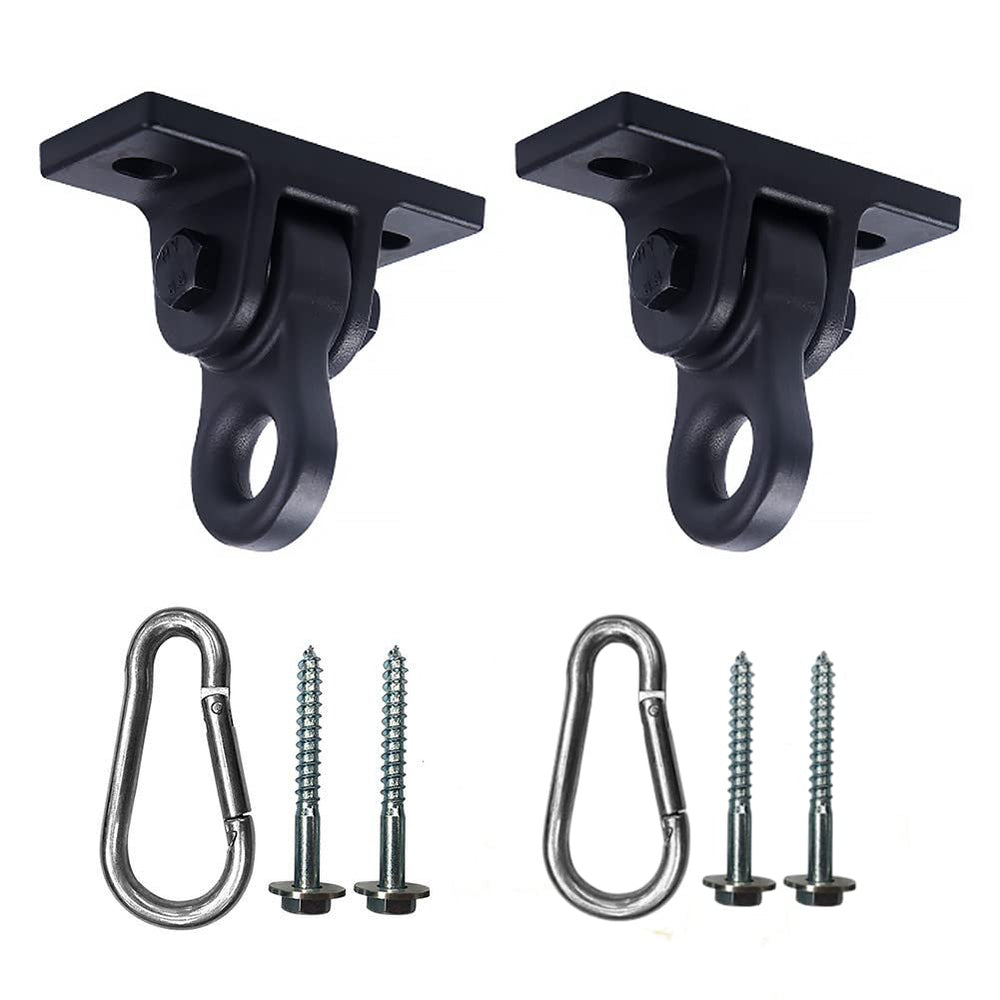 ABUSA heavy-duty swing hangers with side profile showing rugged rust resistance for outdoor setups.