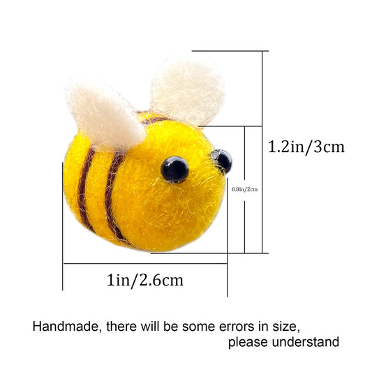 AcceLeah closeup of yellow and black bee felt ball for creative embellishments.