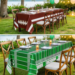Accevo football tablecloth is tear-resistant for busy party days