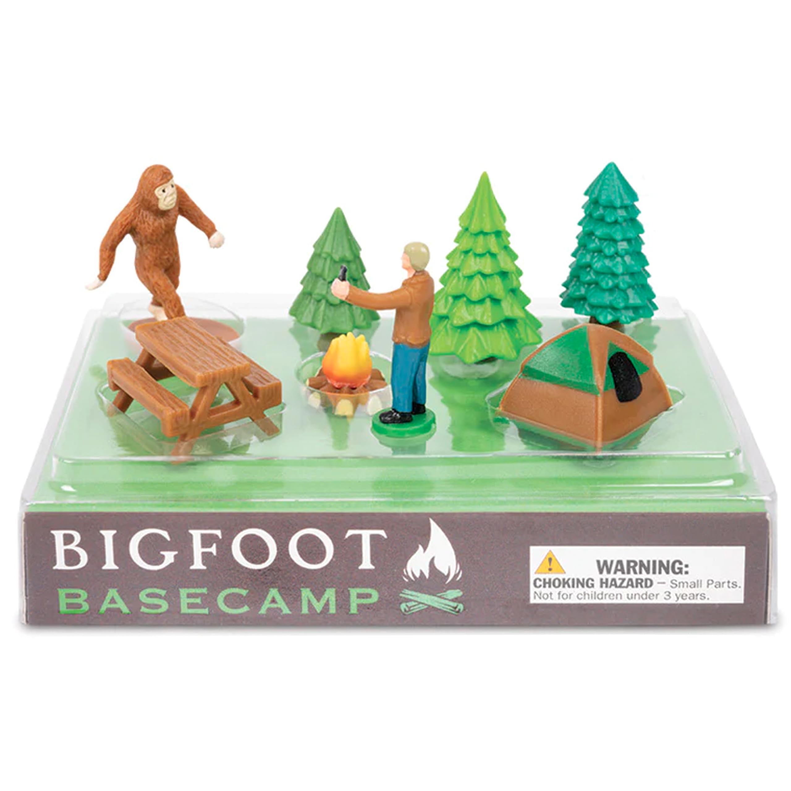 Accoutrements Archie McPhee Bigfoot Basecamp box packaging, ideal for gifting.