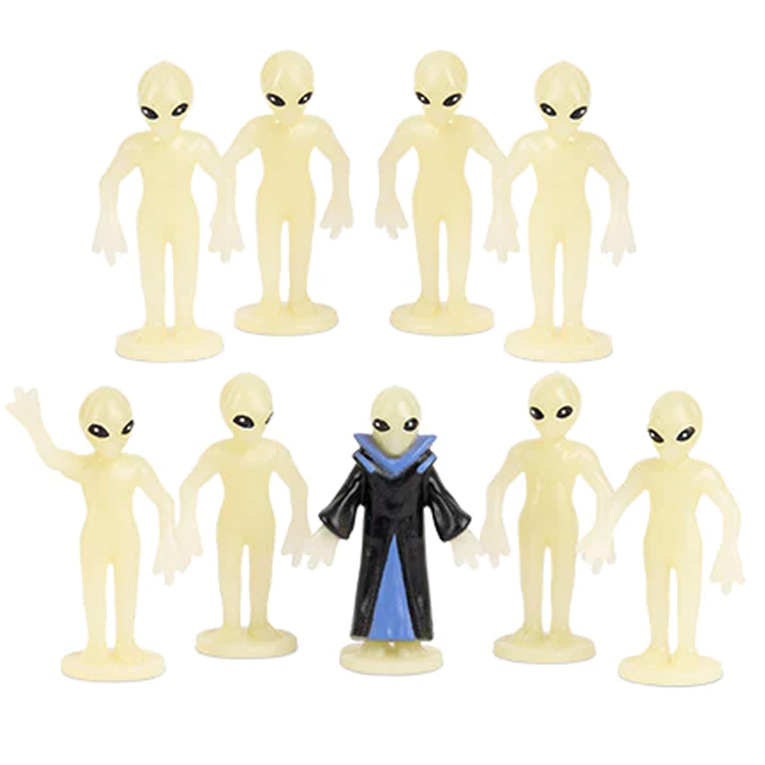 Accoutrements Itty Bitty Aliens glow in the dark set of nine for shelf display