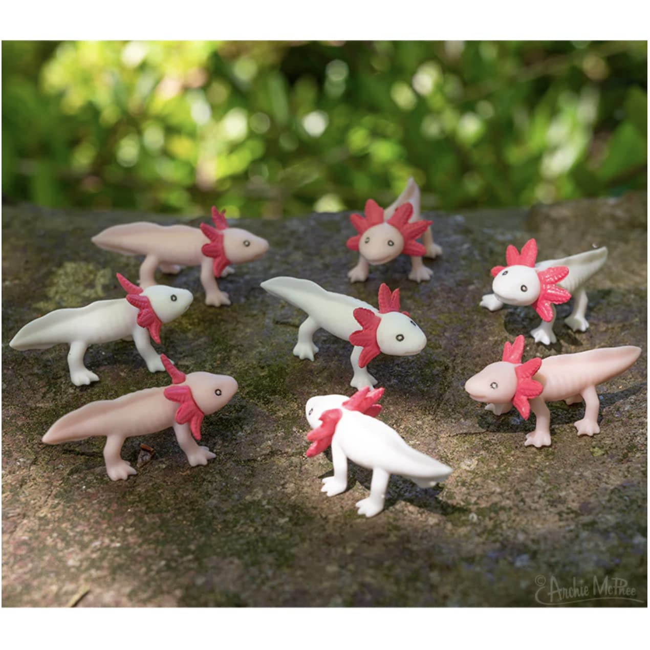 Archie McPhee Itty Bitty Axolotls desk-friendly mini figures