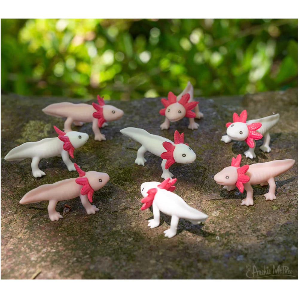 Archie McPhee Itty Bitty Axolotls desk-friendly mini figures