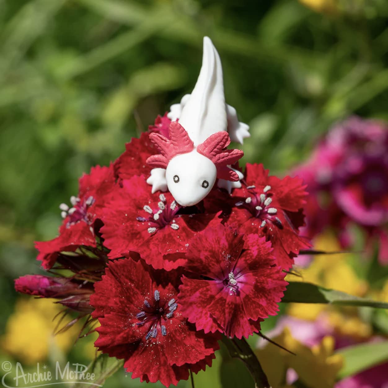 Archie McPhee Itty Bitty Axolotls display-ready mini figures