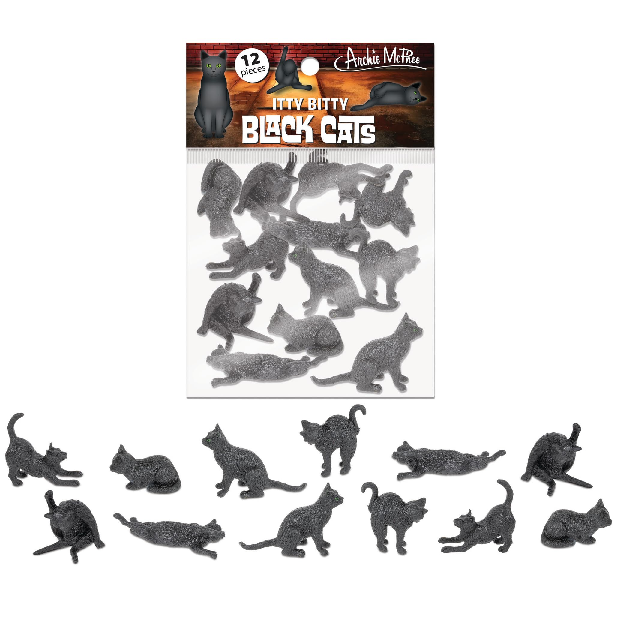 Illustrated gift bag with 12 cats for gifting and display