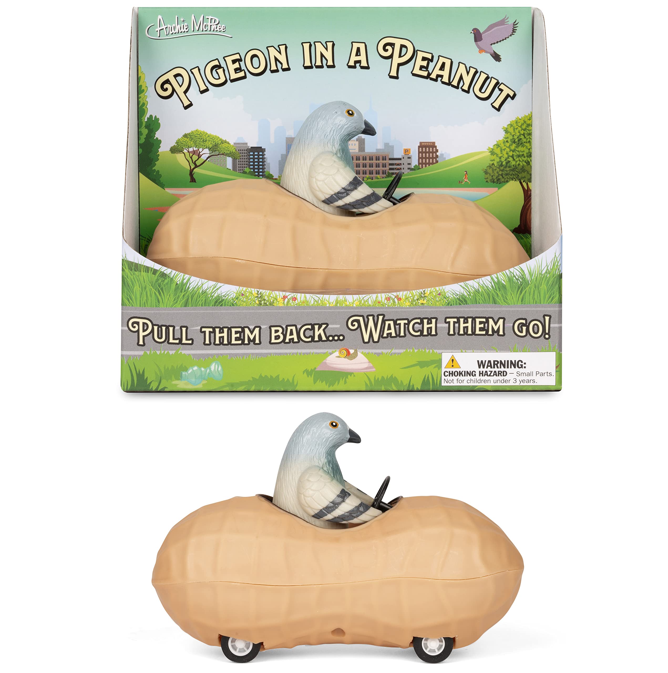 Illustrated box packaging adds gift-ready appeal for collectors and novelty shoppers.