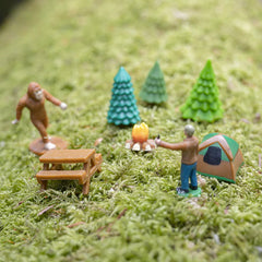 Accoutrements Bigfoot Basecamp desk display with tiny figures for fun decor.
