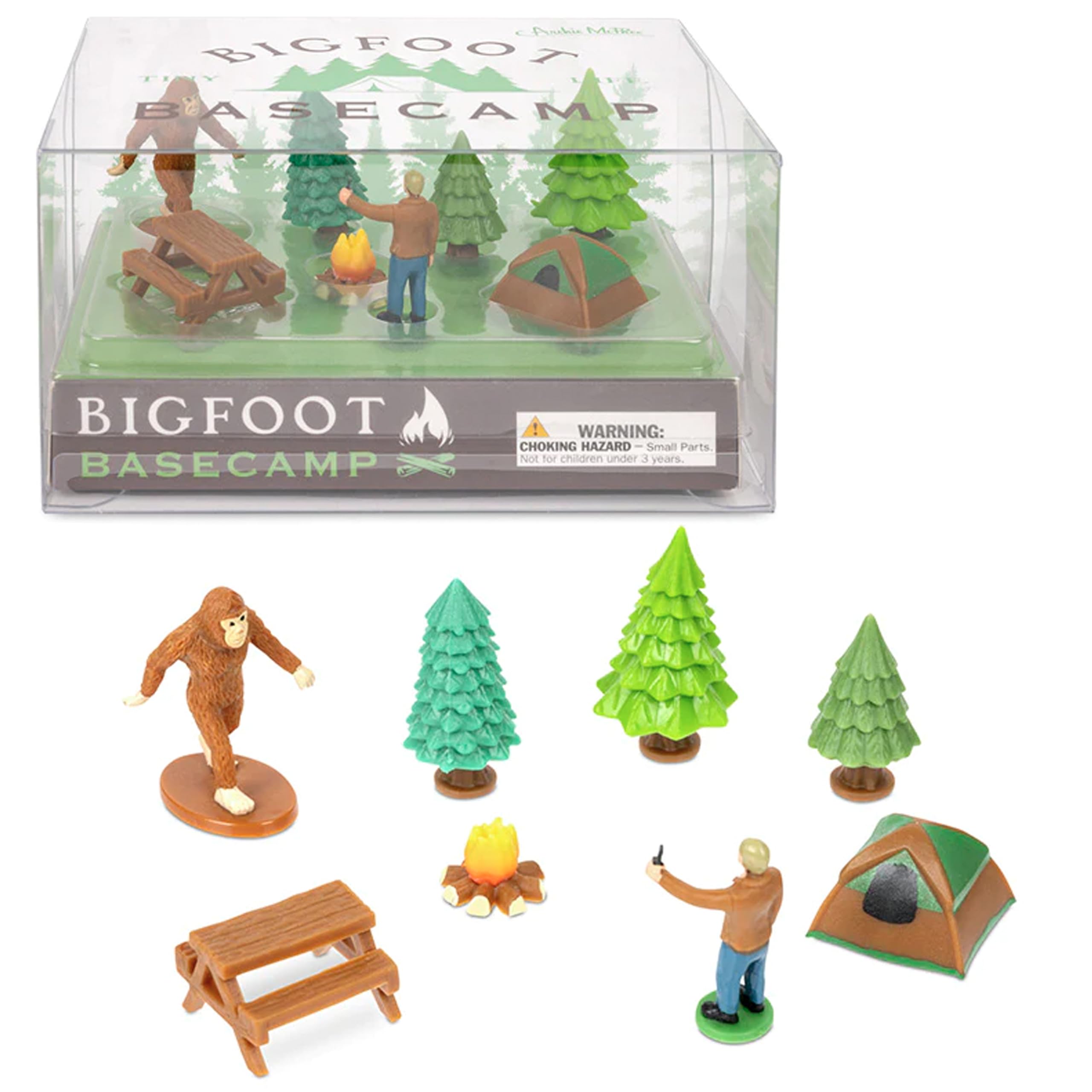 Accoutrements Bigfoot Basecamp mini figures set of eight for playful display.