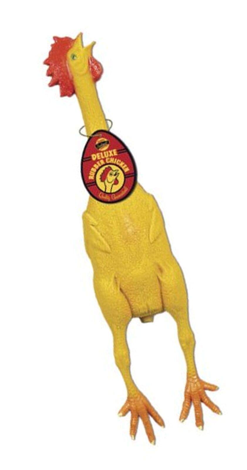 Accoutrements Deluxe Rubber Chicken, plucked look, ideal stage prop