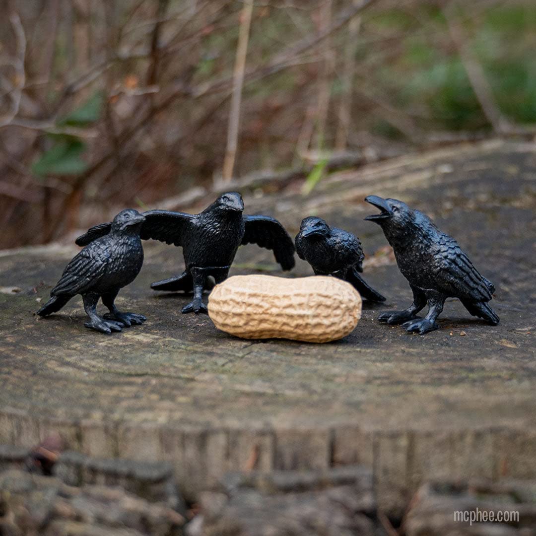 Accoutrements hard vinyl crow figures, durable accents for desks, shelves, or windows.