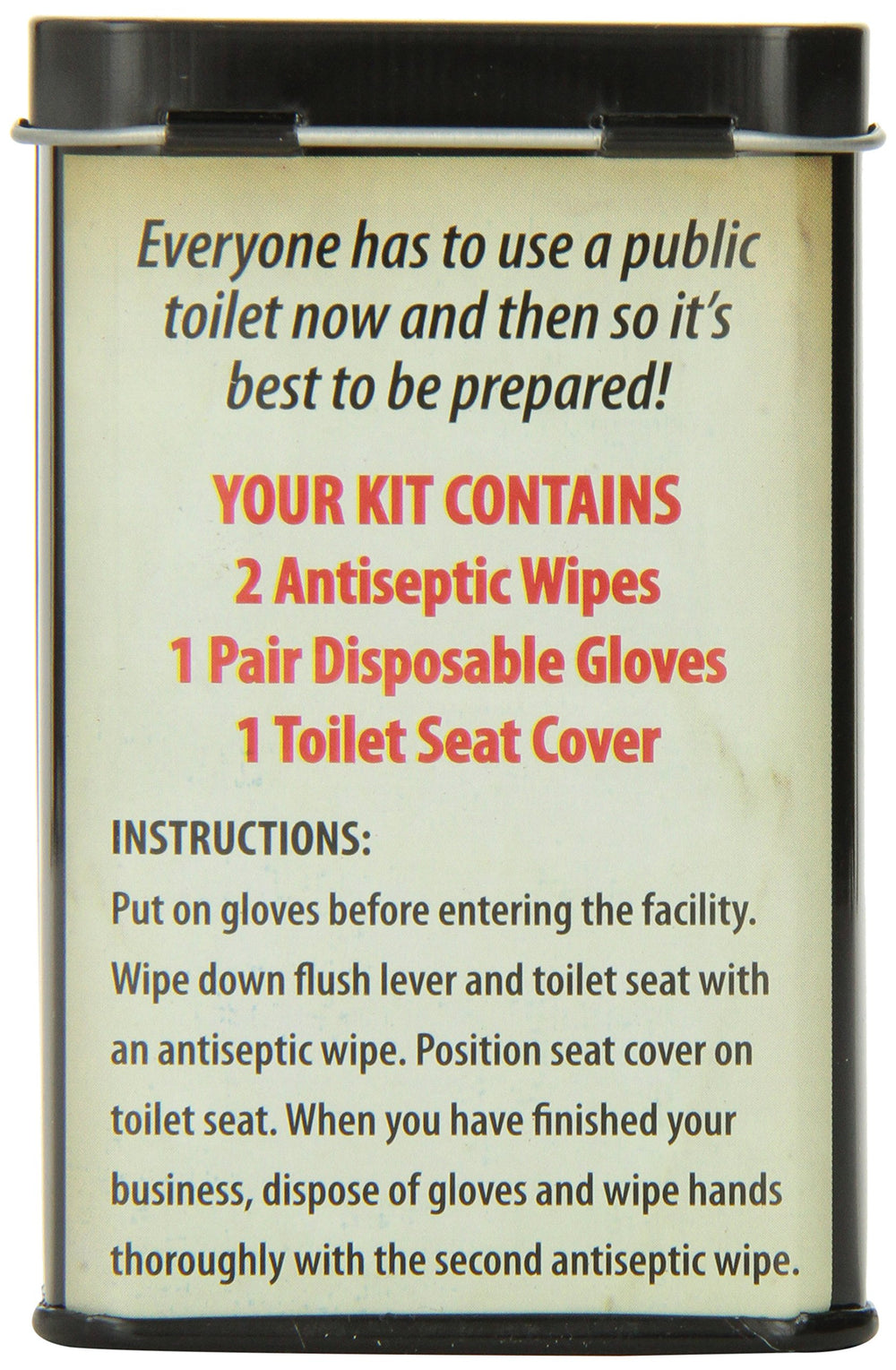 Accoutrements latex-free gloves provide safe touchless hygiene in public restrooms.