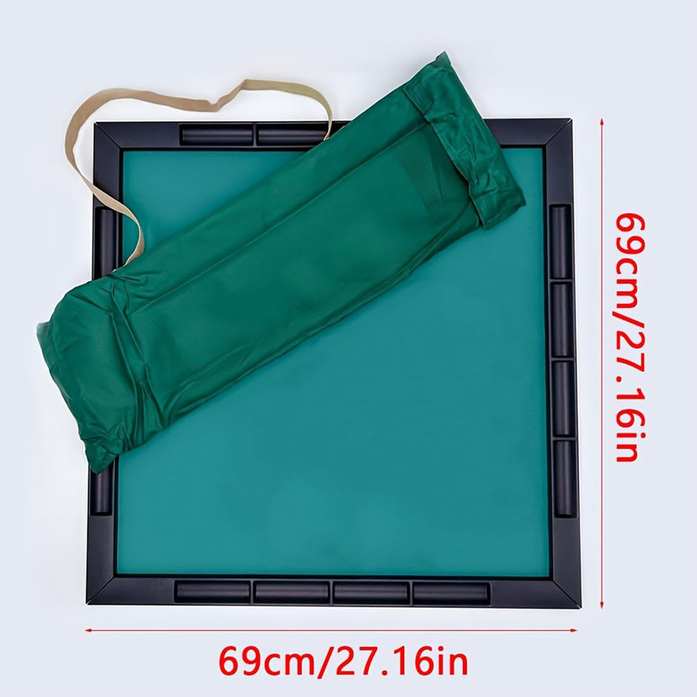 Accskzo Mahjong Mat built-in grooves keep chips and scores tidy during play.
