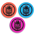 ACE HOCKEY foam pucks blue set, ideal for quiet indoor knee hockey play.