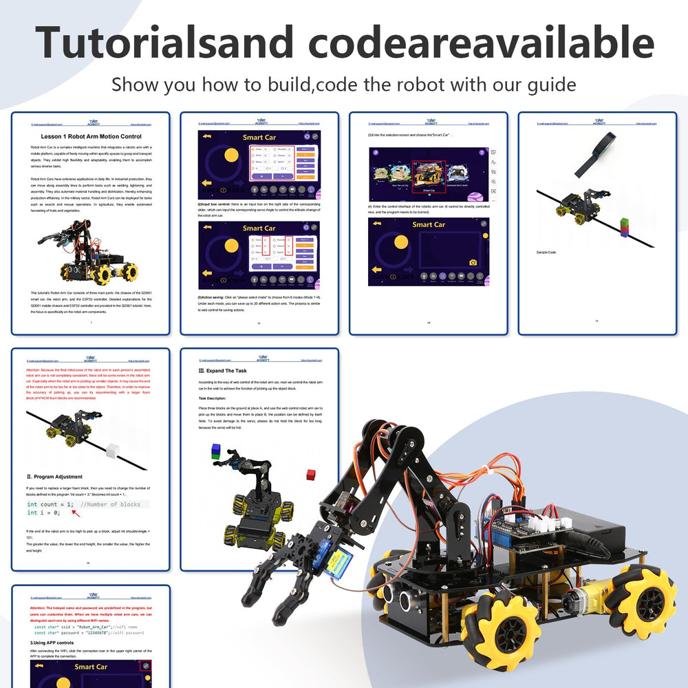 ACEBOTT assembly guide and coding resources speed setup and learning.