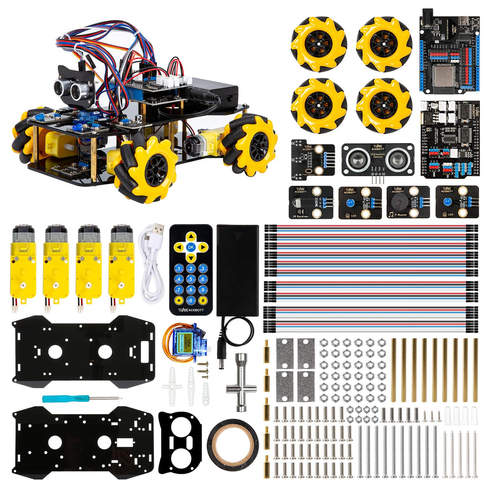 ACEBOTT smart robot car kit front view for easy beginner demos