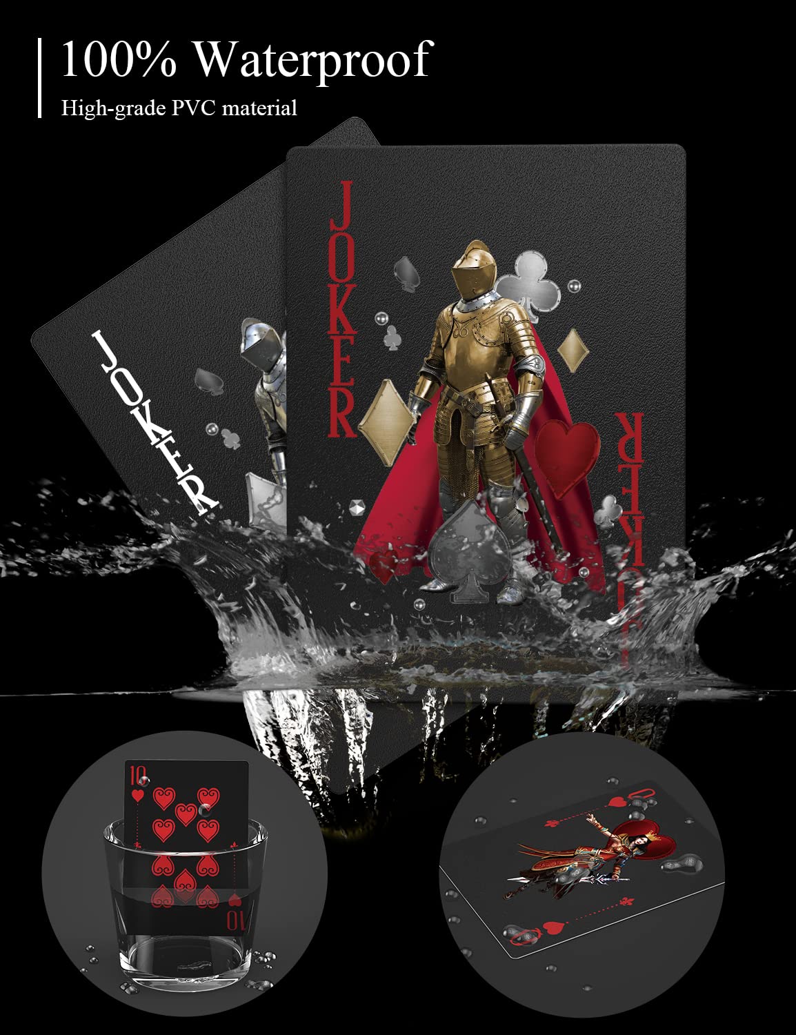 ACELION knight-design back of card highlights luxe styling for stylish game nights