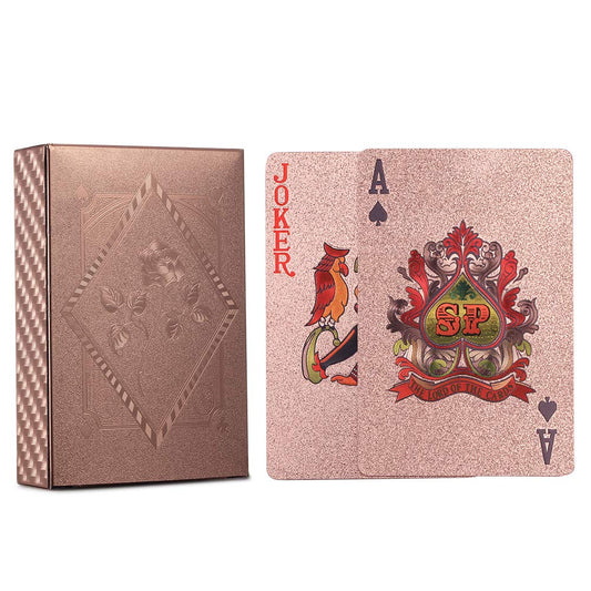 ACELION rose gold waterproof deck ideal for beach games and bar nights.