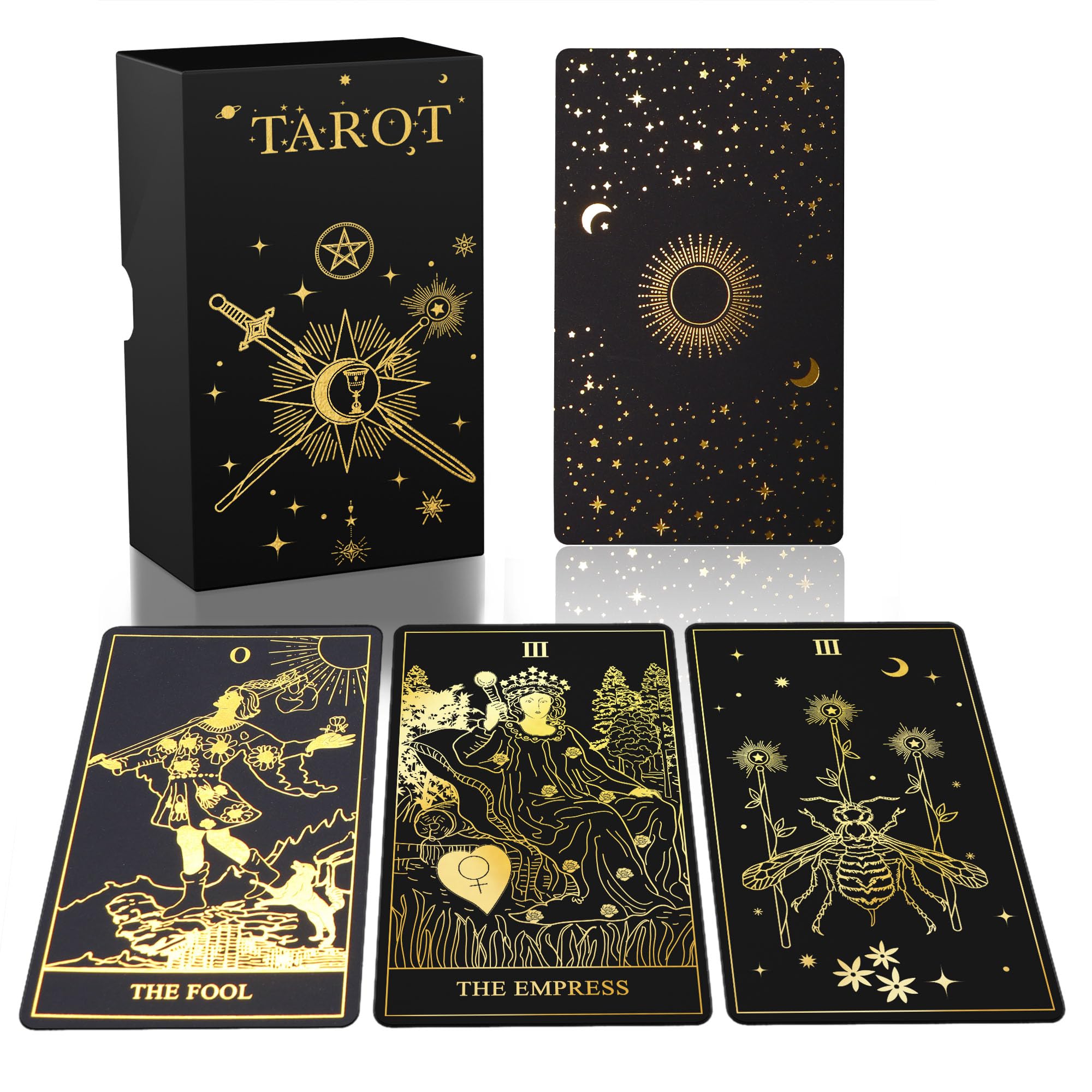 ACELION Tarot Original box front with gold foil design, ideal for display and gifting.