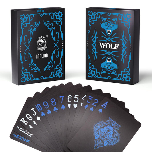 ACELION Wolf Deck box front shows bold black and blue design for striking presentation.