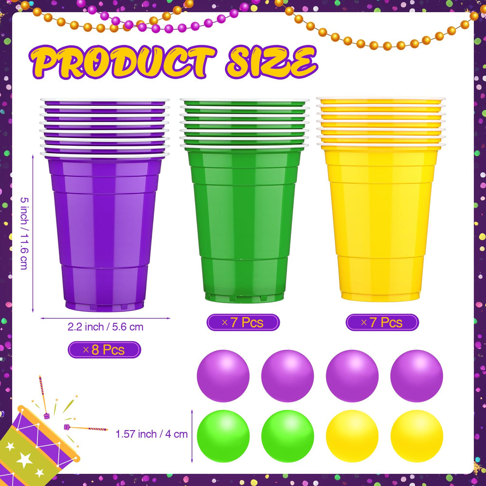 Acellegic Mardi Gras cup in green for vibrant table decor