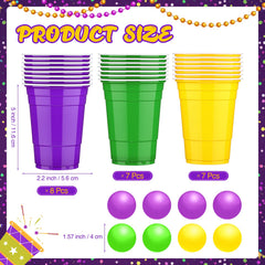 Acellegic Mardi Gras cup in green for vibrant table decor