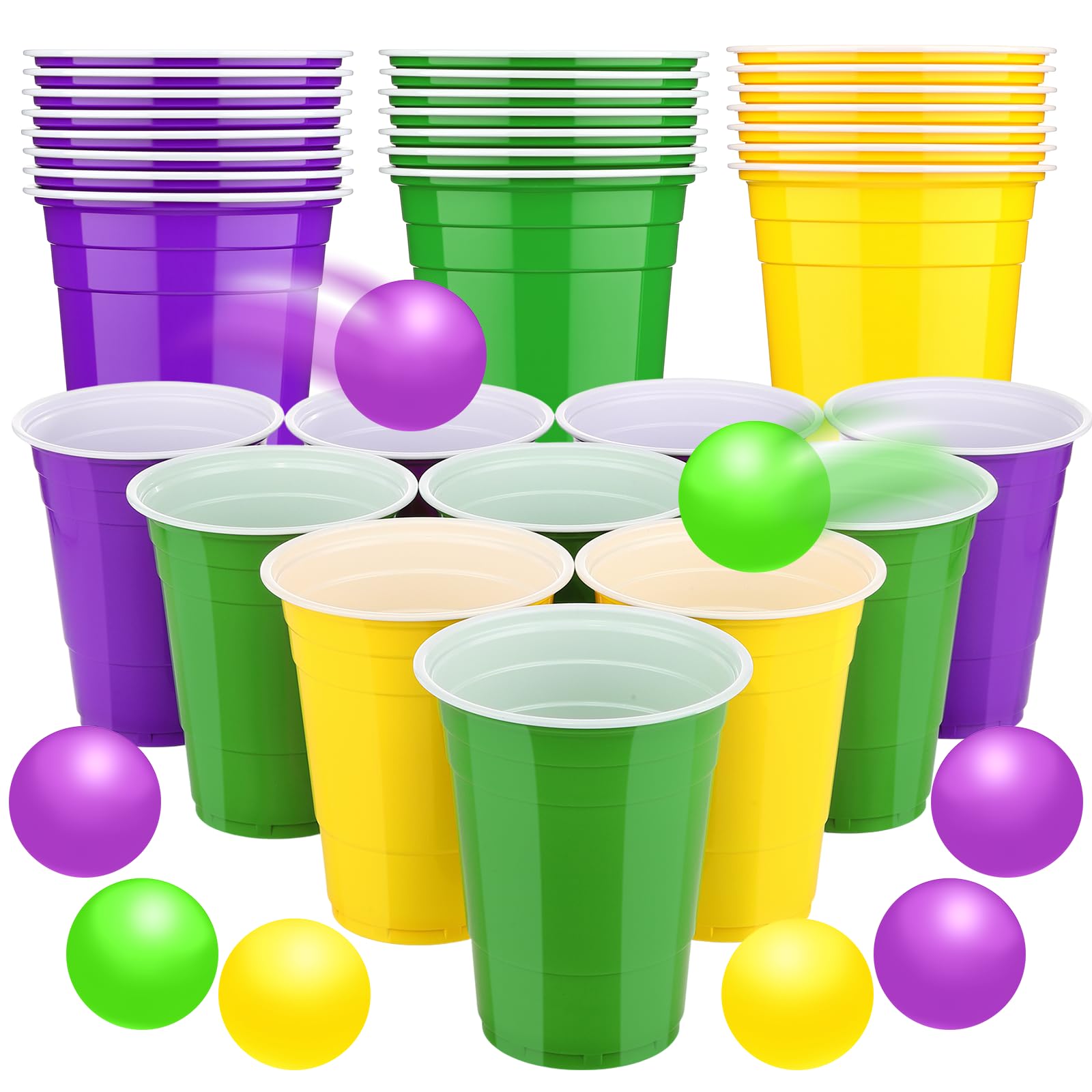 Acellegic Mardi Gras cup in purple for festive drinks and indoor use