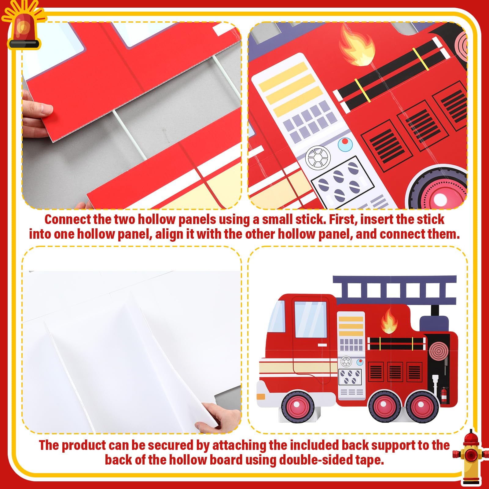 AceOrbit firefighter-theme photo setup offers versatile party moments.