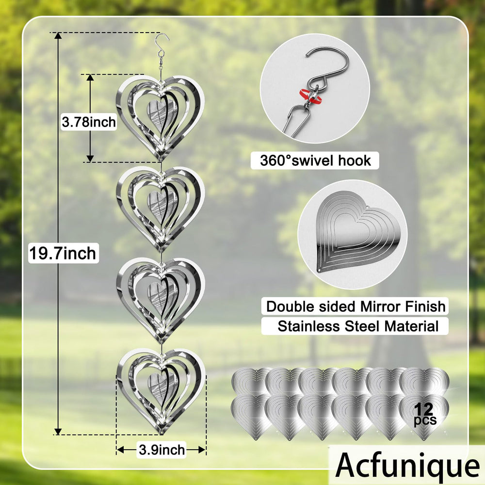 Acfunique double-sided mirror spinner showcases dynamic shine in garden breeze.