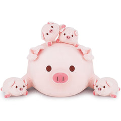 Achwishap pig family babies plush 4-inch, tiny snuggle partners for kids.