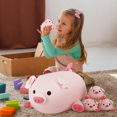 Achwishap pig baby plush 4-inch, perfect for gentle hugs.