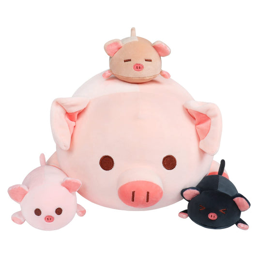 Achwishap pig mommy plush, 19.6-inch cuddle buddy for kids and adults, comforting and cozy.