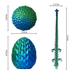 ACTICO dragon egg blue-green side view showing the crystal dragon inside for curious exploration.