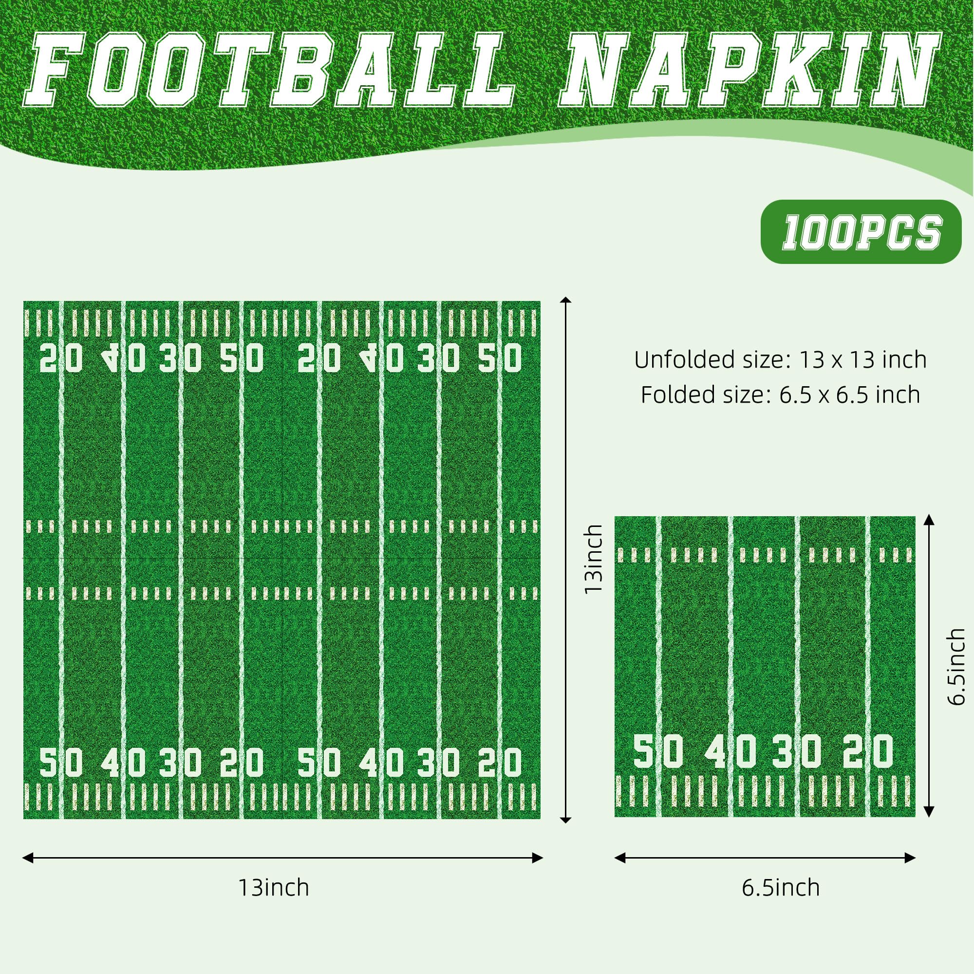Actilize football pattern napkins add sporty flair to tailgates and parties.