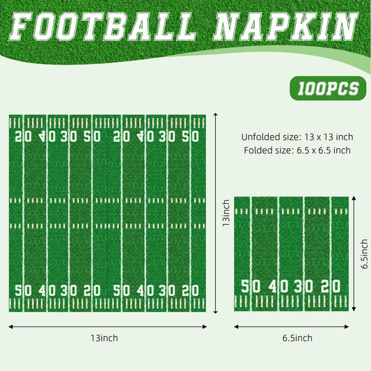 Actilize football pattern napkins add sporty flair to tailgates and parties.