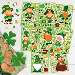 Actilize shamrock patterns stickers for kids, perfect as party favors.