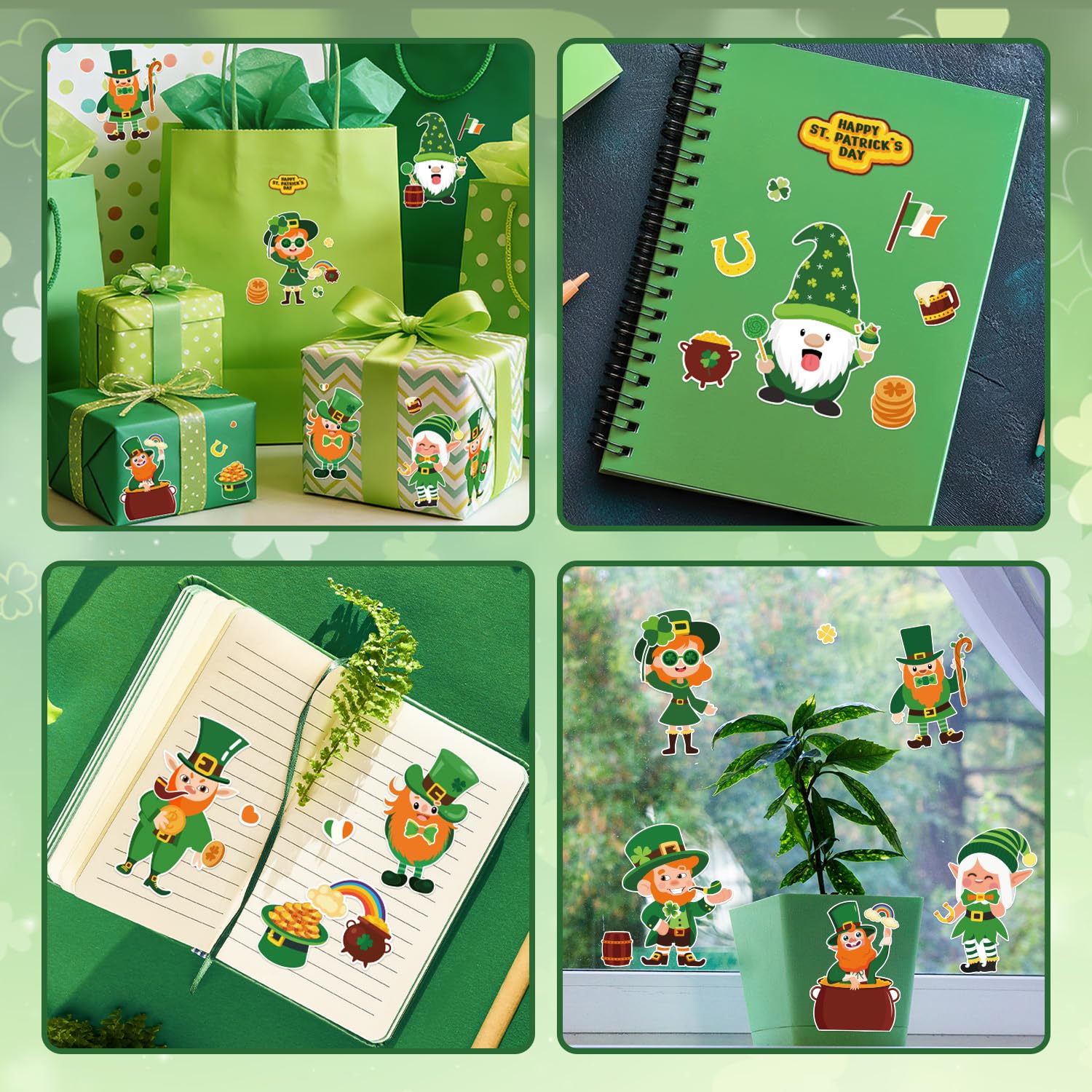 Actilize vibrant colors stickers for festive St. Patrick's Day.