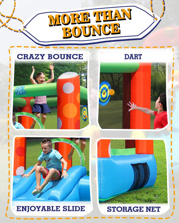 Action Air Bounce House open entrance for easy access and supervision.