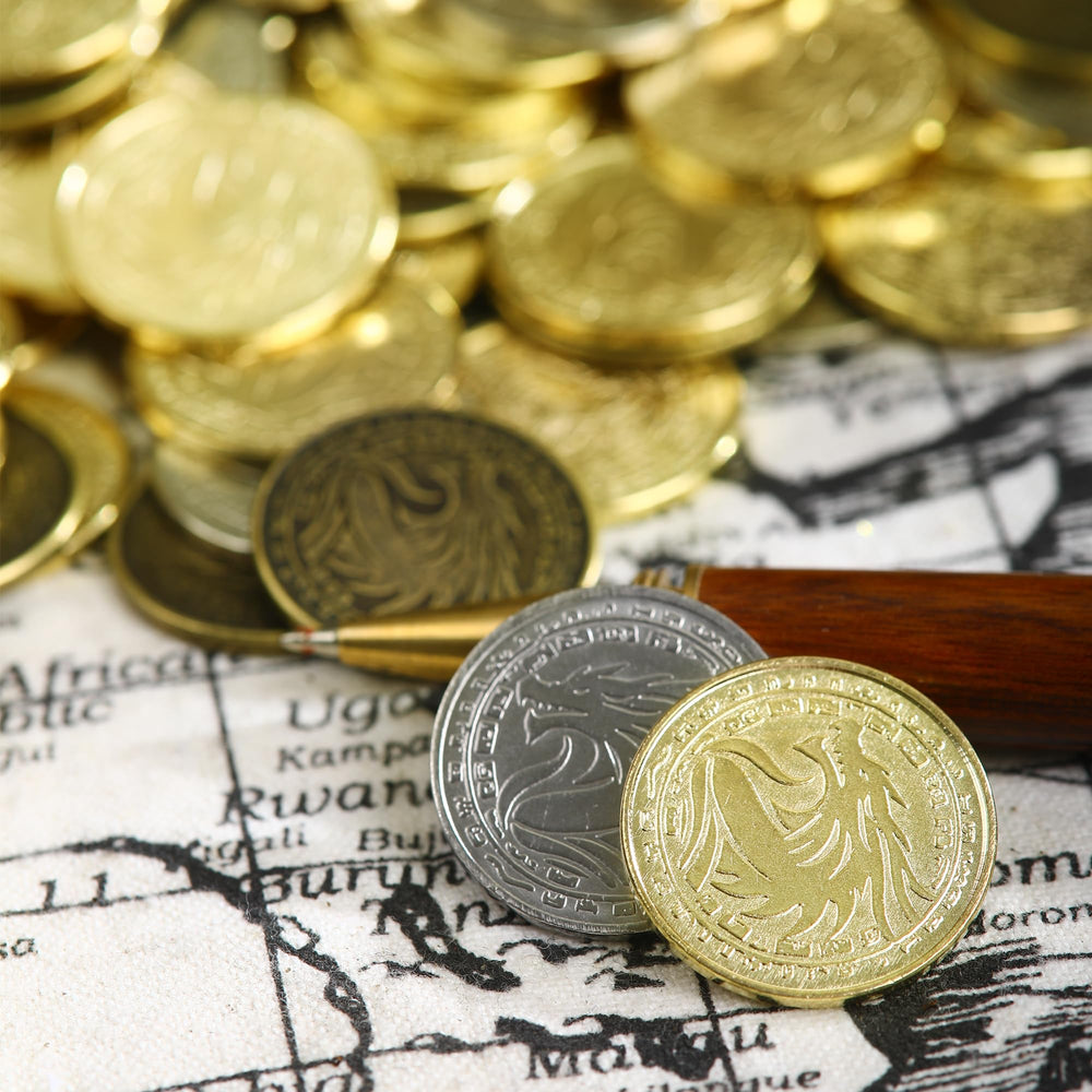 ActionDrake dragon design pirate coins add fantasy flair to tabletop play.