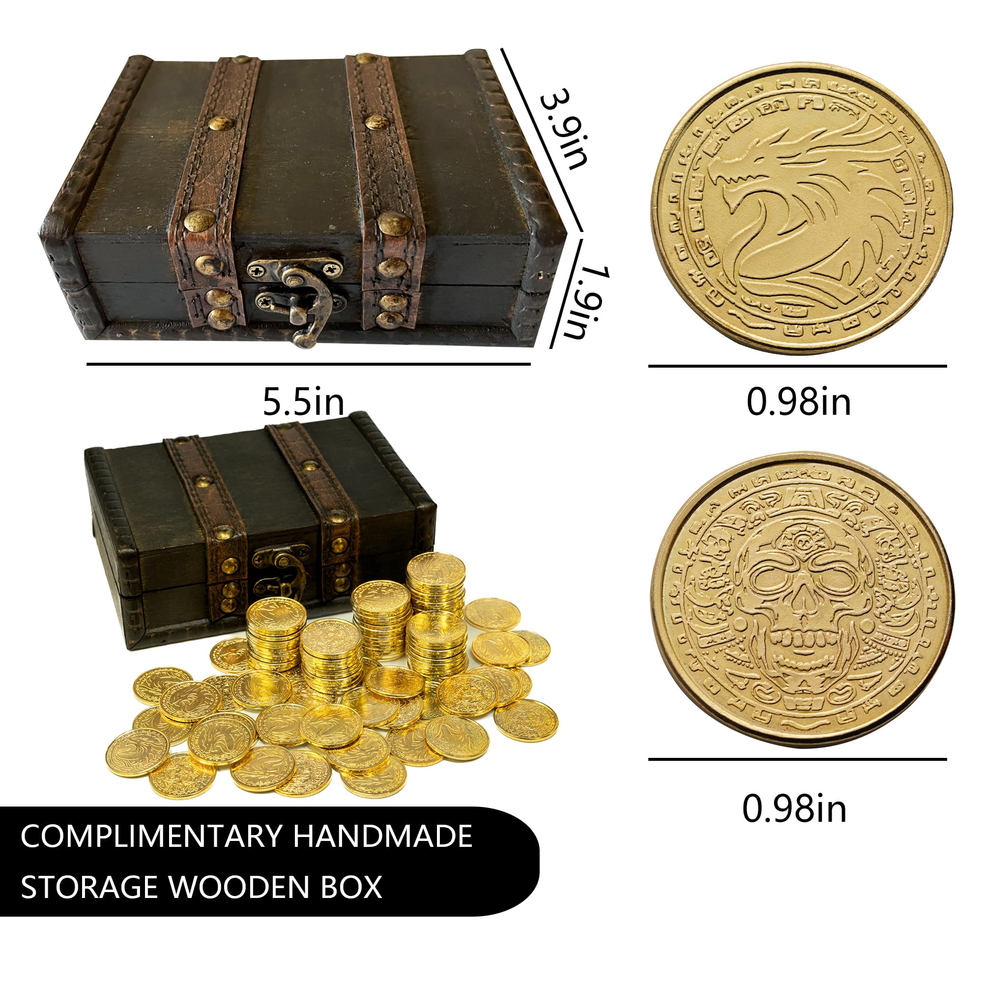 ACTIONDRAKE dragon-side coin shows fantasy detail for DND props and RPGs.