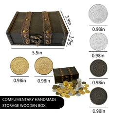 ActionDrake metal pirate coins in silver for scavenger hunts.
