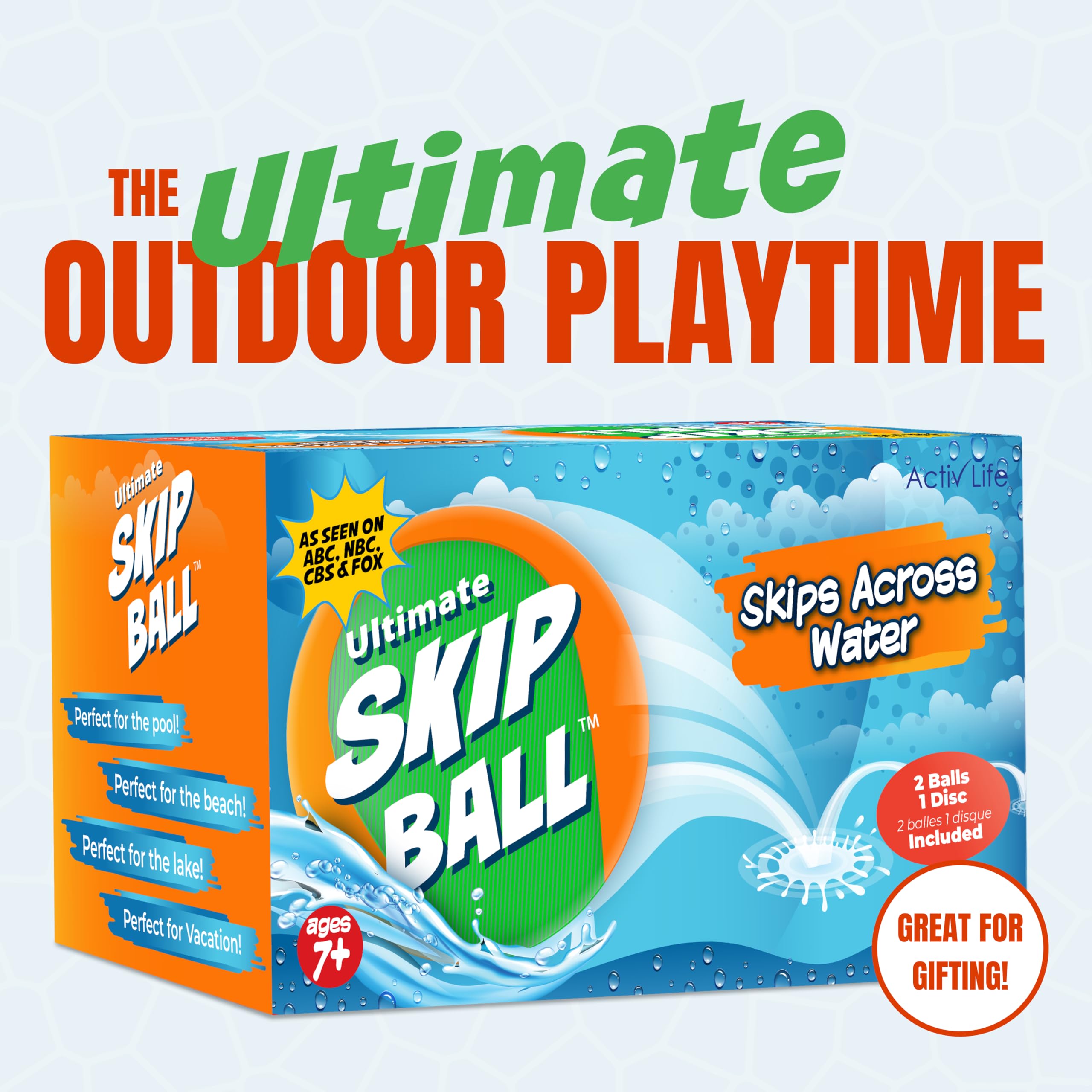 Activ Life skip ball demonstrates water-skipping action for group fun