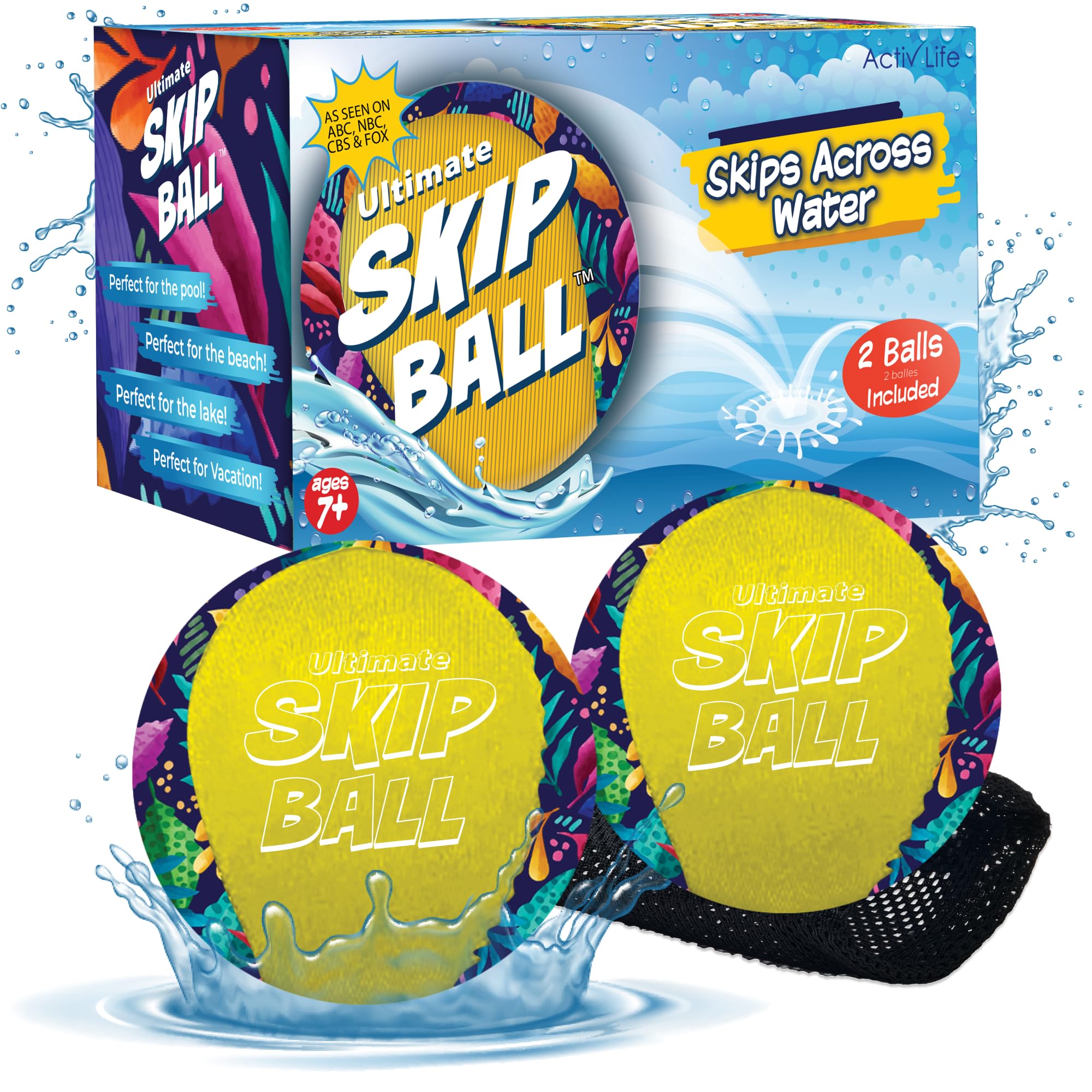 Activ Life skip ball 2-pack on yellow jungle beach for outdoor family fun