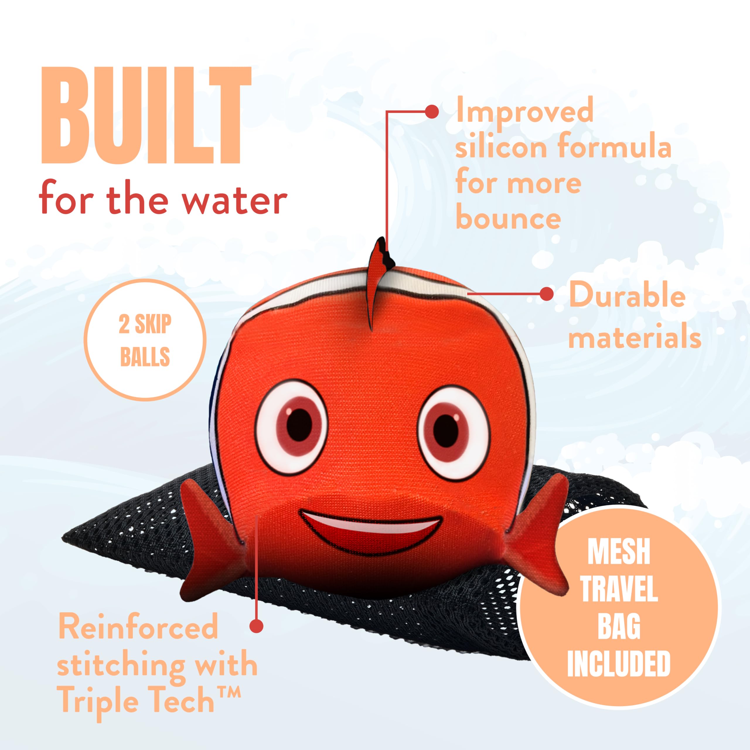 Activ Life Skip Ball floating on water, easy to retrieve